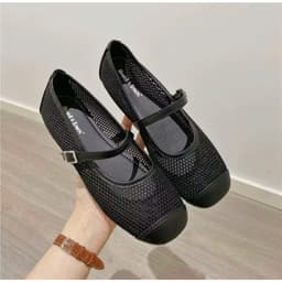 Giày Mary Jane Nữ Lưới Mesh Thời Trang, Giày Búp Bê Quai Cài Vintage  N62 5