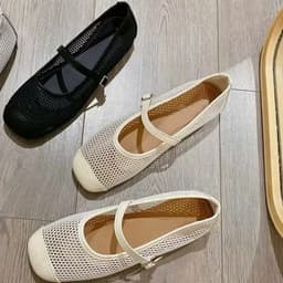 Giày Mary Jane Nữ Lưới Mesh Thời Trang, Giày Búp Bê Quai Cài Vintage  N62 3