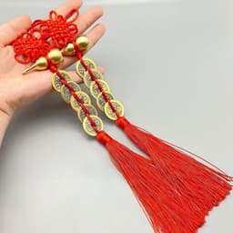 Hồ Lô Phong Thuỷ Gắn Đồng Xu Ngũ Đế – Đồng Tâm Tua Rua May Mắn Treo Xe Ô Tô, Trang Trí Nhà Ở Mang Tài Lộc & Thịnh Vượng 8