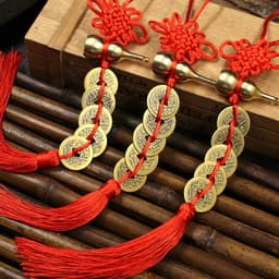 Hồ Lô Phong Thuỷ Gắn Đồng Xu Ngũ Đế – Đồng Tâm Tua Rua May Mắn Treo Xe Ô Tô, Trang Trí Nhà Ở Mang Tài Lộc & Thịnh Vượng 5