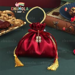 Túi Kẹo Cưới DIY Túi Quà Hầu Bao Chữ Hỷ Cho Tiệc Đám Hỏi Đám Cưới 1