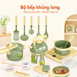 Bếp Đồ Chơi MimiToys Có Đèn Nhạc - Mẫu Khủng Long Thỏ Tím Cho Bé Chơi Nấu Ăn 6