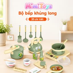 Bếp Đồ Chơi MimiToys Có Đèn Nhạc - Mẫu Khủng Long Thỏ Tím Cho Bé Chơi Nấu Ăn 4