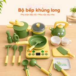 Bếp Đồ Chơi MimiToys Có Đèn Nhạc - Mẫu Khủng Long Thỏ Tím Cho Bé Chơi Nấu Ăn 7