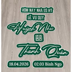 Bảng tên dâu rể ngày cưới, bảng tên đám cưới trang trí gia tiên. 7