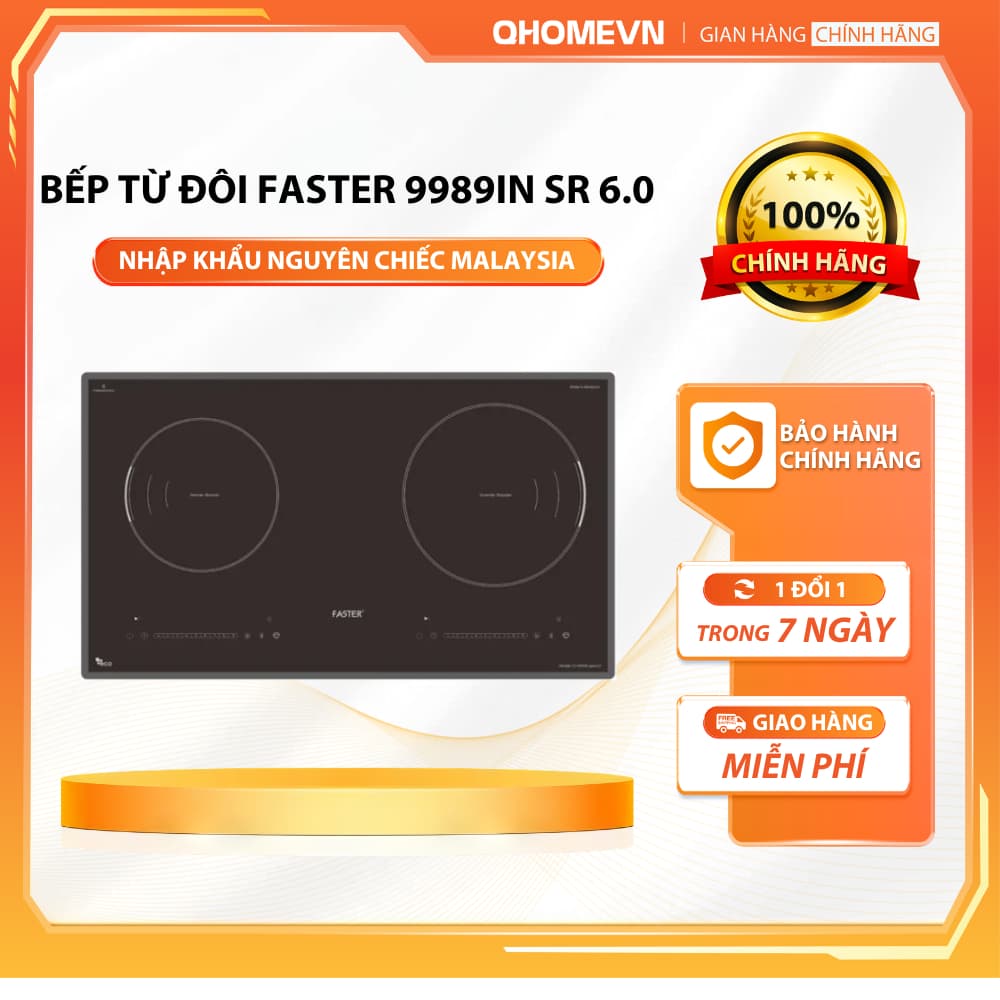 Bếp từ đôi FASTER 9989IN Seri 6.0 | Nhập khẩu Malaysia | Biến tần inverter | Hàng chính hãng