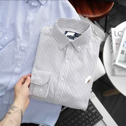 | 55kg - 95kg | Áo sơ mi tay dài nam oxford sọc kẻ form suông bigsize 100kg - 3bros sơ mi công sở 5