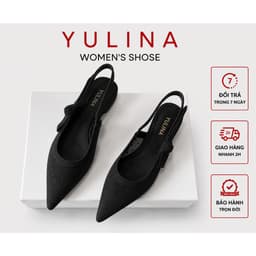 𝙔𝙐𝙇𝙄𝙉𝘼 - Giày Sandal Mũi Nhọn Ren Chấm Bi Thắt Nơ Cạnh Xinh Xăn - B76 2