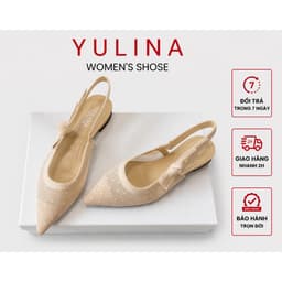 𝙔𝙐𝙇𝙄𝙉𝘼 - Giày Sandal Mũi Nhọn Ren Chấm Bi Thắt Nơ Cạnh Xinh Xăn - B76 1