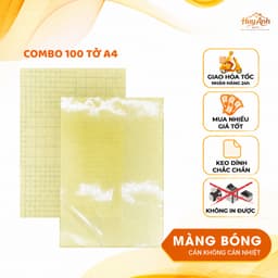 [GIÁ SỈ] Combo 100 tờ decal A4 có sẵn keo, tự cán màng trong và màng nhám - Màng bảo vệ tranh, ảnh, card, giữ màu ảnh 1