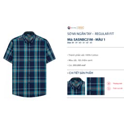 Áo Sơ Mi Nam Ngắn Tay DGC Dáng suông Regular, Họa Tiết Kẻ Caro Chất Vải Cao Cấp Thoáng Mát-SASNBC21M 8