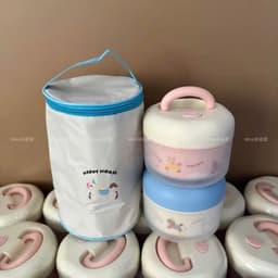 Hộp Cơm Giữ Nhiệt Mini 600ml Lõi Inox 304 Có Quai Xách Đáng Yêu Cho Văn Phòng Đi Học Sanshop 9