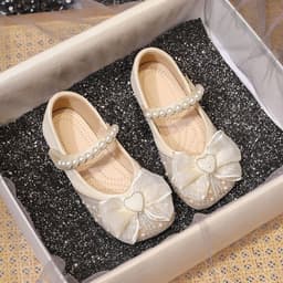 Giày Búp Bê Bé Gái Đính Đá Ngọc Trai Siêu Xinh | Mềm Mại, Êm Chân | Size 23-36.Mã A02 4