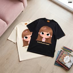 Áo Thun HY KORÉ Búp bê tóc nâu 3366 Form Rộng Localbrand Oversize Unisex Vải Cotton 75% Nam Nữ Mặc Đẹp 6