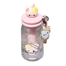 [ BÌNH NHỰA ] Bình đựng nước trong suốt dung tích 500ml có ống hút và lưới lọc trà kèm dây treo dễ thương 5