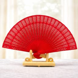 Quạt gỗ cổ trang nhiều màu xếp cầm tay phong cách Trung Quốc 3