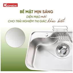 Chậu rửa bát Konox Tari 7851SM, Bảo hành chính hãng 10 năm 2