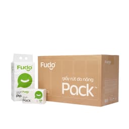 [20 GÓI] Khăn giấy Fudo gói rút để bàn 3 lớp 100% sợi tre tự nhiên không tẩy trắng - 5 Túi x 20 Gói 2