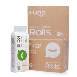 [2 THÙNG] Giấy Fudo cuộn 3 lớp 100% sợi tre tự nhiên, không tẩy trắng, không lõi - 96 cuộn 2
