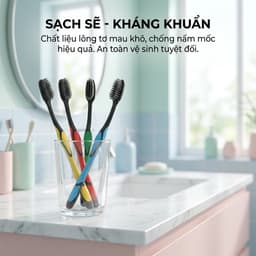 COMBO Bàn Chải Đánh Răng Lông Tơ Mềm Mại JYoohome Bàn Chải Đánh Răng Du Lịch Dã Ngoại Đa Năng 7
