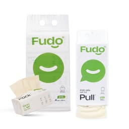 [COMBO 4 TÚI] Khăn giấy Fudo 3 lớp 100% sợi tre tự nhiên không tẩy trắng - 2 Túi để bàn x 2 Túi treo 2