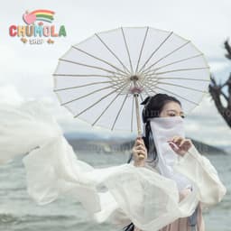 Ô vải trơn màu phong cách cổ trang dù thanh lịch phụ kiện chụp ảnh 1