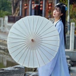 Ô vải trơn màu phong cách cổ trang dù thanh lịch phụ kiện chụp ảnh 2