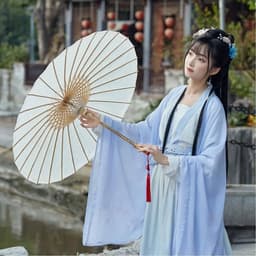 Ô vải trơn màu phong cách cổ trang dù thanh lịch phụ kiện chụp ảnh 3