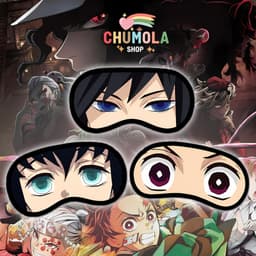 Bịt mắt KIMETSU NO YAIBA Tanjiro Giyuu Muichiro  miếng che mắt ngủ in hình anime chibi mặt nạ ngủ 1