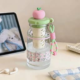 Bình nhựa nắp táo kèm lõi lọc trà 480ml siêu củe thiết kế dễ thương với nắp hình quả táo 4