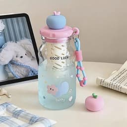 Bình nhựa nắp táo kèm lõi lọc trà 480ml siêu củe thiết kế dễ thương với nắp hình quả táo 8
