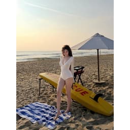 hỏa tốc bikini bodysuit | Bộ đồ bơi bikini nữ bodysuit liền thân hoạ tiết trơn dài tay 4
