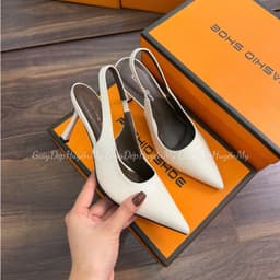 [ Giày Dép Huyền My ] Cao gót 7p mũi nhọn da bóng nhẹ mềm êm chân chắc chắn hàng cao cấp full hộp - AH68 1