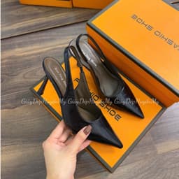 [ Giày Dép Huyền My ] Cao gót 7p mũi nhọn da bóng nhẹ mềm êm chân chắc chắn hàng cao cấp full hộp - AH68 3
