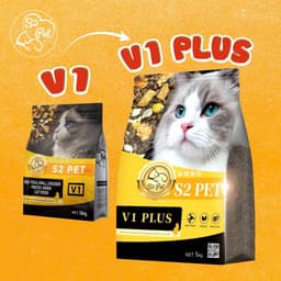Hạt cho mèo S2PET V1, đạm cao 32%, 50% topping, thúc đẩy tiêu hóa, dưỡng da lông - MÉO CHÒ UNI 2