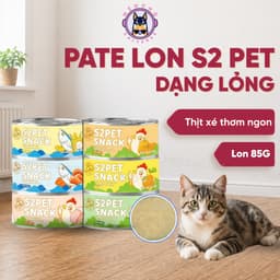 Pate Mèo S2PET Lon 85g dạng lỏng – Thịt Xé Sốt Rau Củ, Kích Thích Ăn Ngon - Méo Chò Uni 1