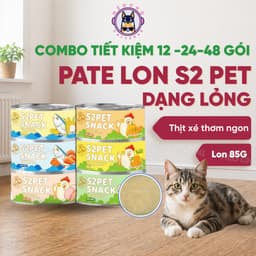 Combo 5,10,20 lon Pate Mèo S2PET Lon 85g dạng lỏng Kích Thích Ăn Ngon, Không Bảo Quản - Méo Chò Uni 1