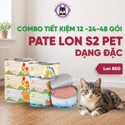 Combo 5, 10, 20 Lon Pate Mèo S2PET 85g Thức Ăn Ướt, Bổ Sung Taurine - MÉO CHÒ UNI 1
