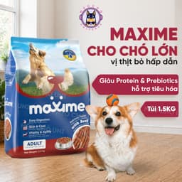 Hạt cho chó trưởng thành MAXIME gói 1.5KG vị bò bổ sung năng lượng, hỗ trợ tiêu hóa - MÉO CHÒ UNI 1
