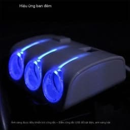 Bộ Chia Tẩu Sạc Ô Tô 3 Cổng Tẩu Chia Sạc 2 Cổng USB Sạc Điện Thoại Ô Tô Olesson Nguồn 12V/24V 3