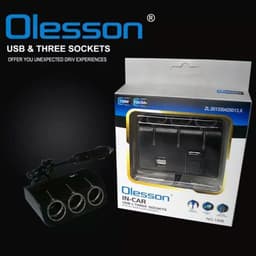 Bộ Chia Tẩu Sạc Ô Tô 3 Cổng Tẩu Chia Sạc 2 Cổng USB Sạc Điện Thoại Ô Tô Olesson Nguồn 12V/24V 6