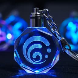 Móc Khóa Vision Genshin Impact LED Pha Lê Phát Sáng – Đèn LED Đổi Màu Anime Game Chibi Dễ Thương Treo Balo Túi 2