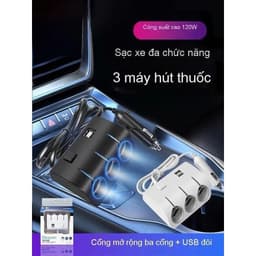 Bộ Chia Tẩu Sạc Ô Tô 3 Cổng Tẩu Chia Sạc 2 Cổng USB Sạc Điện Thoại Ô Tô Olesson Nguồn 12V/24V 8