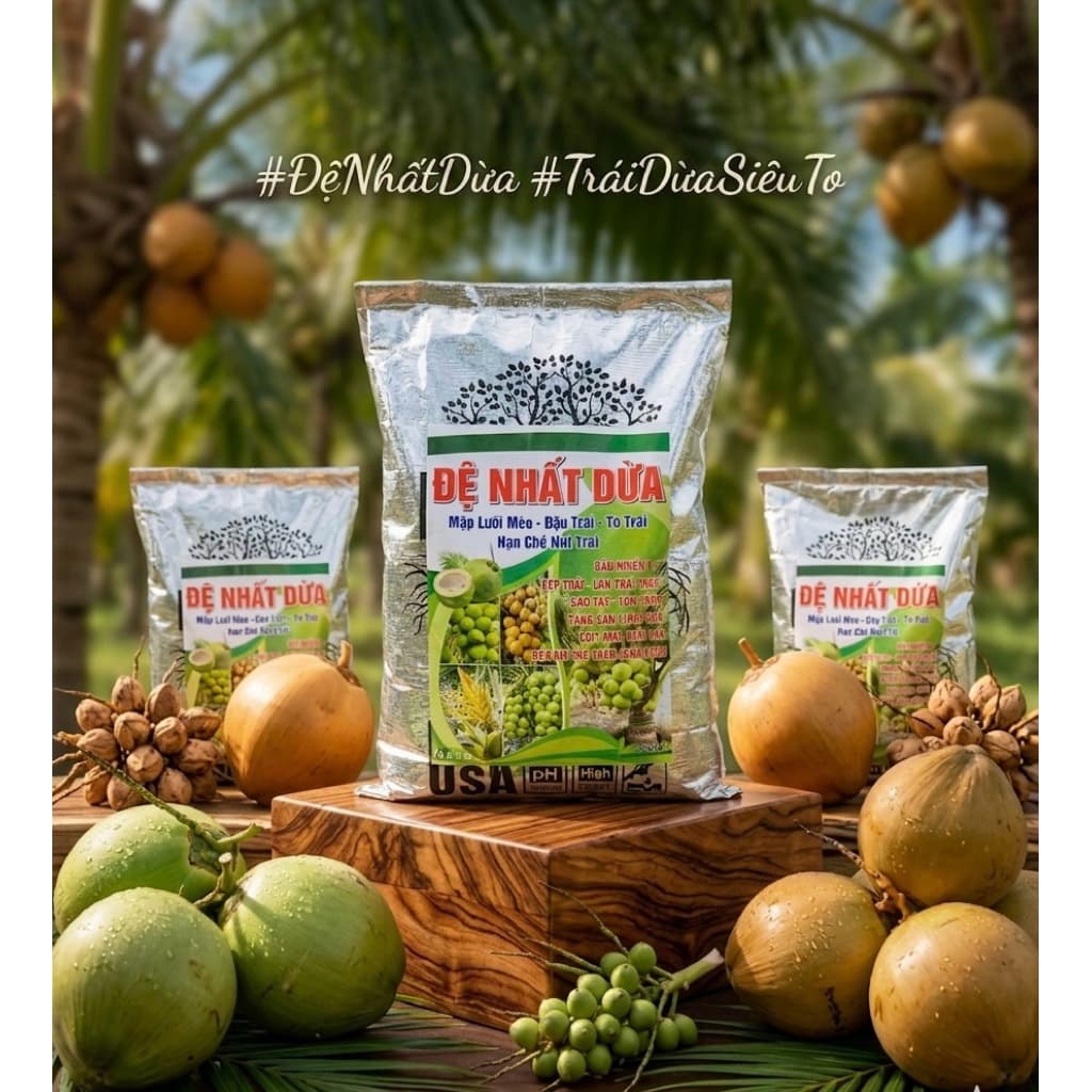 ĐỆ NHẤT DỪA TÚI 10KG( HÀNG LOẠI 1) GIÚP ĐẬU TRÁI- TO TRÁI- MẬP LƯỠI MÈO- CHỐNG NỨT TRÁI-TĂNG SẢN LƯỢNG TRÁI