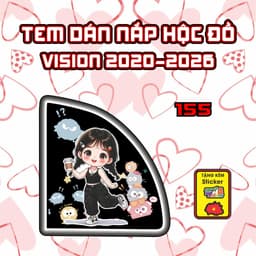 Tem Dán Hộc Đồ Visionnn 2020-2026 Dán Trang Trí Mẫu Gấu Hồng Dễ Thương Decal Nhãn Dán 5
