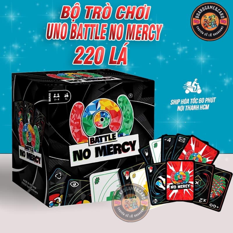 [HÀNG CAO CẤP] UNO NO MERCY ,UNO Không Thương Xót cuộc chơi nâng cấp, trò chơi thẻ bài UNO 220 lá