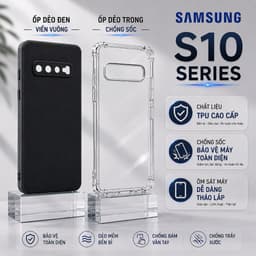 Ốp lưng Samsung S10 Plus, S10 Lite, S10 4G|5G CHỐNG SỐC, TPU ĐEN | Ốp điện thoại  bảo vệ camera  1