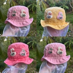 Nón bo lưới thỏ nhún  [ sơ sinh đến 20 tháng ] mũ xinh xắn che bụi chống nắng dễ thương 1
