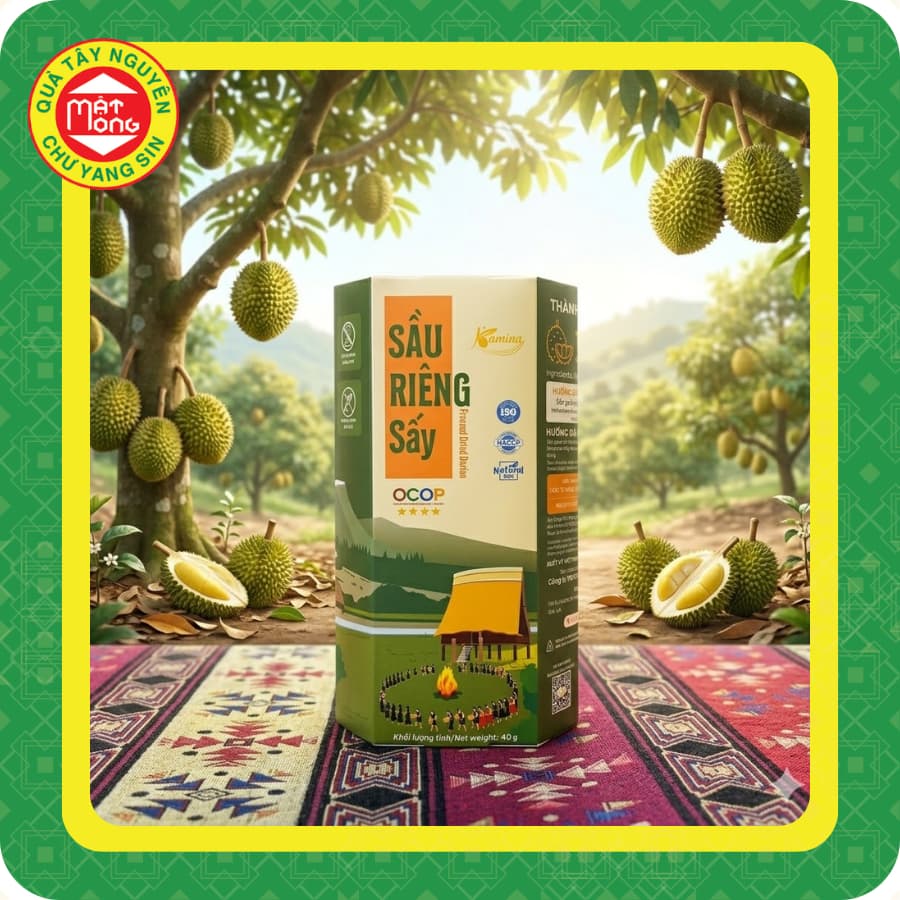 Sầu Riêng Sấy OCOP Buôn Hồ 40g - Quà Tây Nguyên
