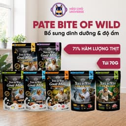 Pate Bite of Wild Túi 70G Công Thức Sữa Dê, Nguồn Đạm Tự Nhiên Cho Mèo Từ 2 Tháng Tuổi - MÉO CHÒ UNI 1